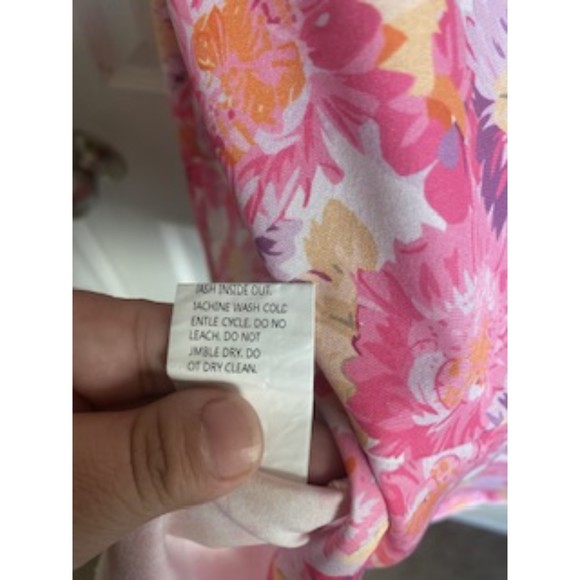 MOLICUTY FLORAL PINK DRESS, SZ L - Picture 4 of 9